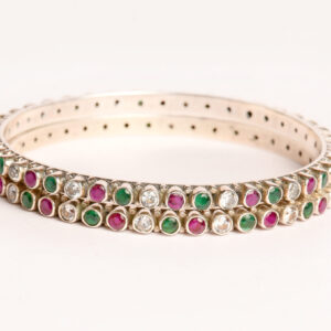Silver Cutstone Bangle - Image 1